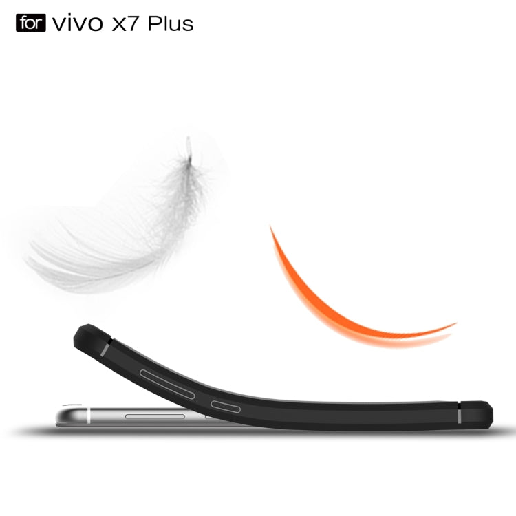 For Vivo X7 Plus Brushed Texture Fiber TPU Rugged Armor Protective Case