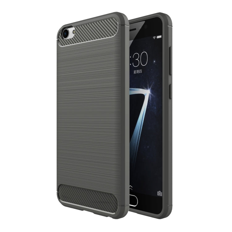 For Vivo X7 Plus Brushed Texture Fiber TPU Rugged Armor Protective Case