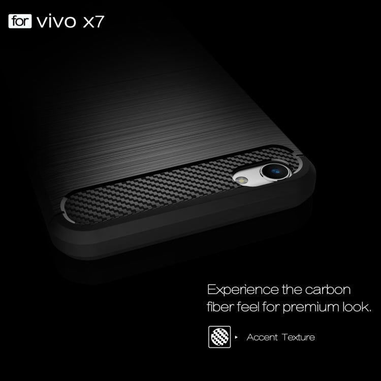 For Vivo X7 Brushed Texture Fiber TPU Rugged Armor Protective Case