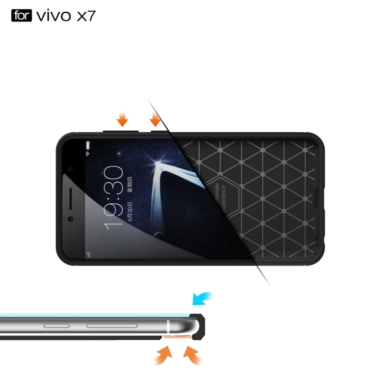 For Vivo X7 Brushed Texture Fiber TPU Rugged Armor Protective Case