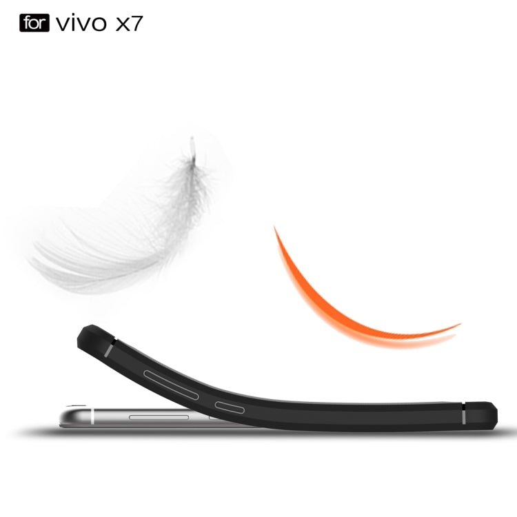 For Vivo X7 Brushed Texture Fiber TPU Rugged Armor Protective Case
