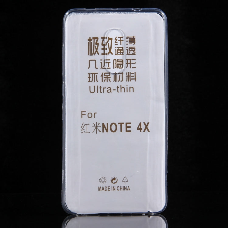 For Xiaomi Redmi Note 4X 0.75mm Ultra-thin Transparent TPU Protective Case(Transparent)