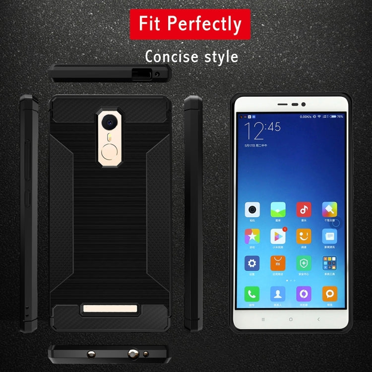 For Xiaomi Redmi Note 3 Brushed Texture Carbon Fiber Anti-slip TPU Protective Cover Case