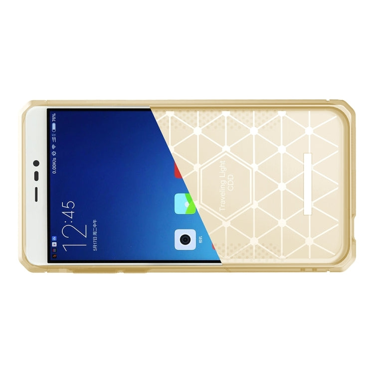 For Xiaomi Redmi Note 3 Brushed Texture Carbon Fiber Anti-slip TPU Protective Cover Case