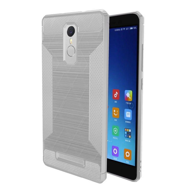 For Xiaomi Redmi Note 3 Brushed Texture Carbon Fiber Anti-slip TPU Protective Cover Case