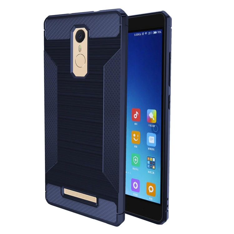 For Xiaomi Redmi Note 3 Brushed Texture Carbon Fiber Anti-slip TPU Protective Cover Case