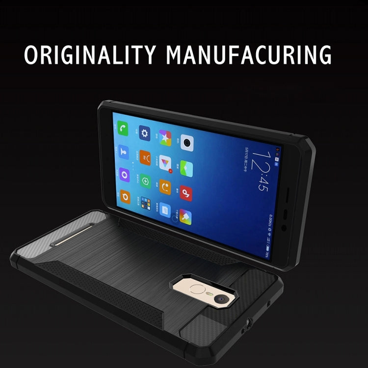 For Xiaomi Redmi Note 3 Brushed Texture Carbon Fiber Anti-slip TPU Protective Cover Case