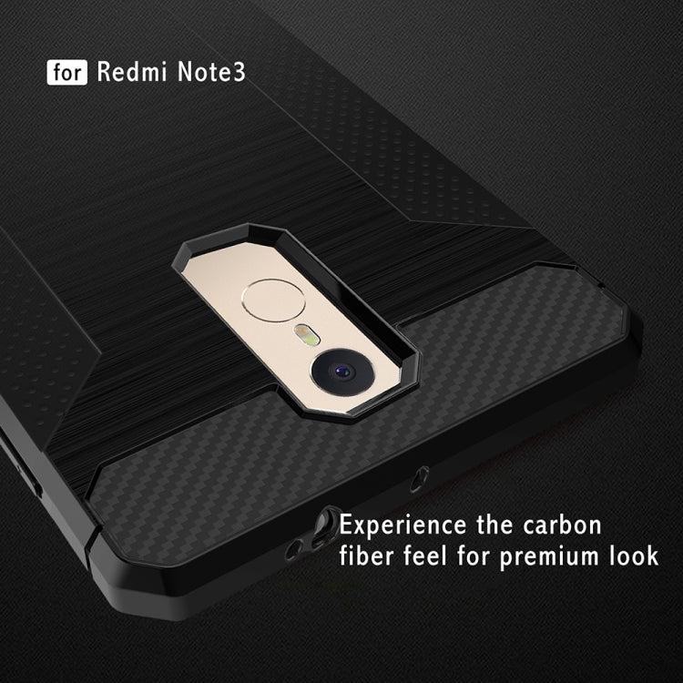 For Xiaomi Redmi Note 3 Brushed Texture Carbon Fiber Anti-slip TPU Protective Cover Case