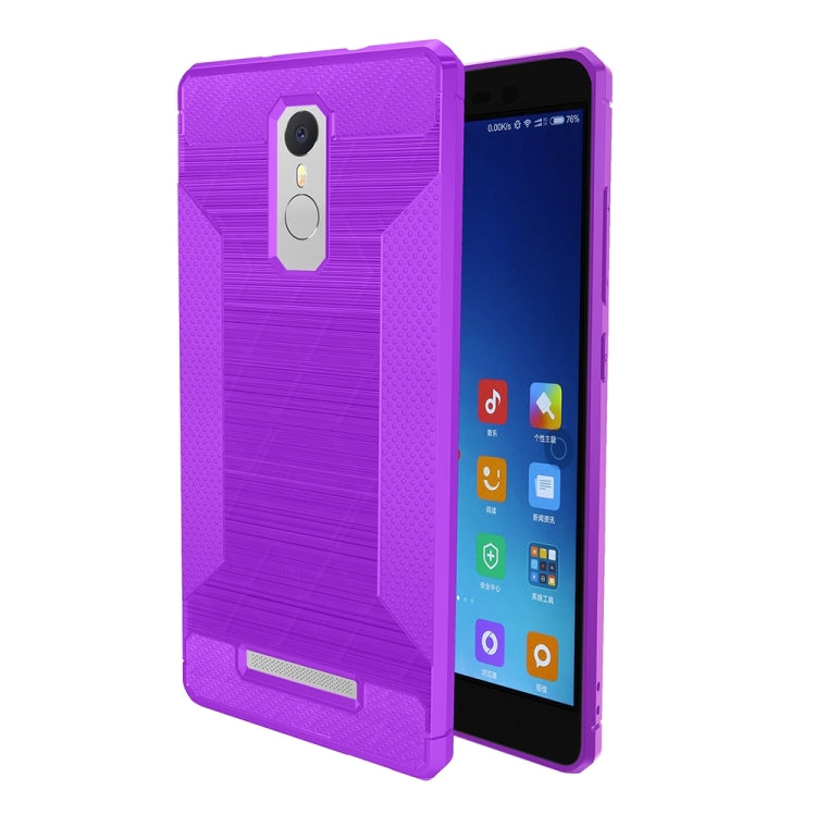For Xiaomi Redmi Note 3 Brushed Texture Carbon Fiber Anti-slip TPU Protective Cover Case