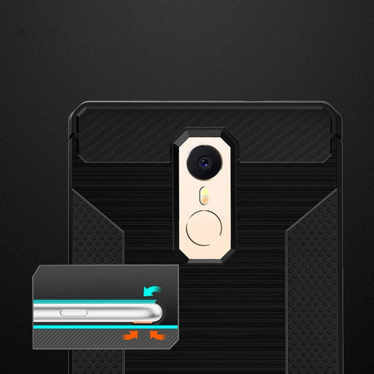 For Xiaomi Redmi Note 3 Brushed Texture Carbon Fiber Anti-slip TPU Protective Cover Case