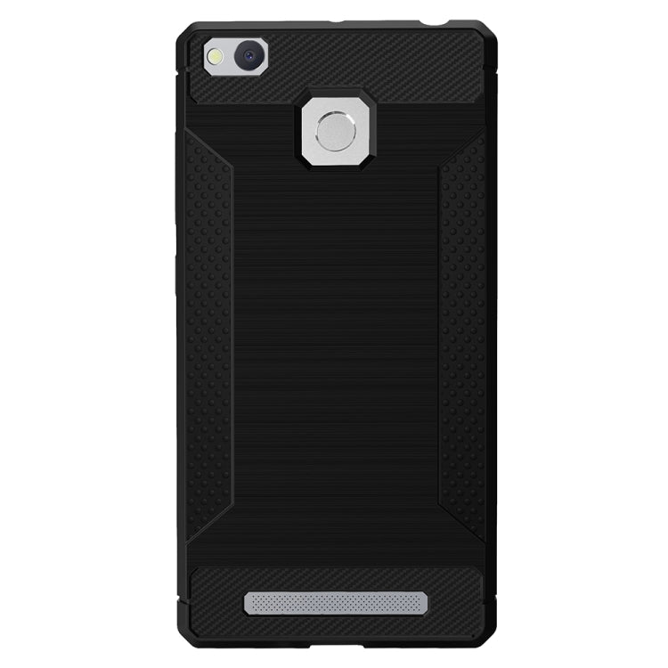 For Xiaomi Redmi 3 / 3s / 3 Pro Brushed Texture Carbon Fiber Anti-slip TPU Protective Cover Case