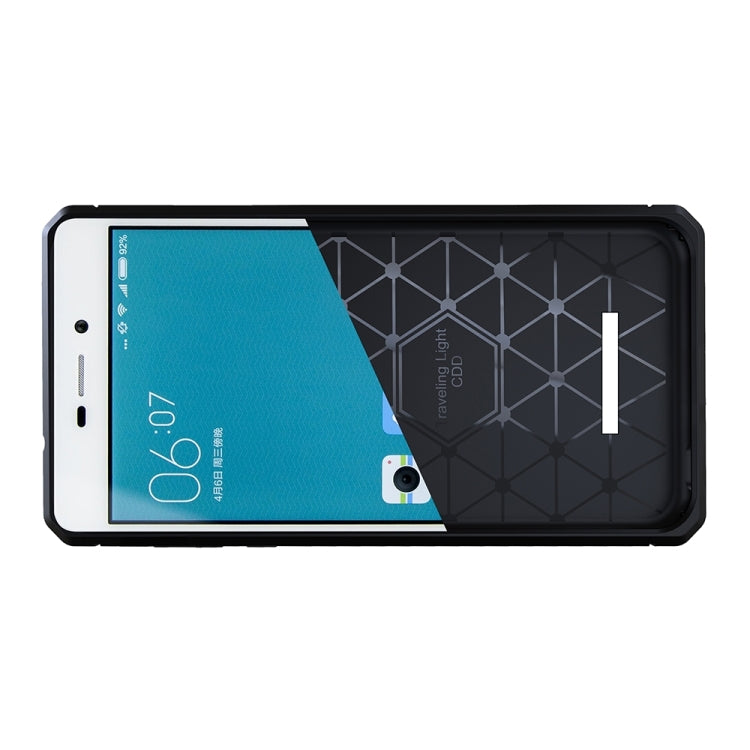 For Xiaomi Redmi 3 / 3s / 3 Pro Brushed Texture Carbon Fiber Anti-slip TPU Protective Cover Case