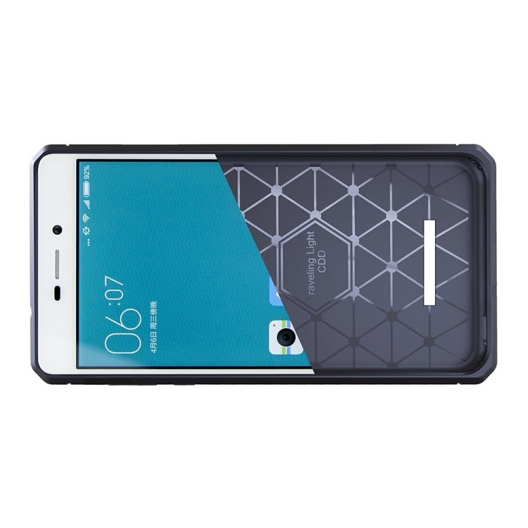 For Xiaomi Redmi 3 / 3s / 3 Pro Brushed Texture Carbon Fiber Anti-slip TPU Protective Cover Case