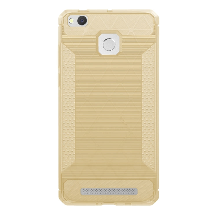 For Xiaomi Redmi 3 / 3s / 3 Pro Brushed Texture Carbon Fiber Anti-slip TPU Protective Cover Case