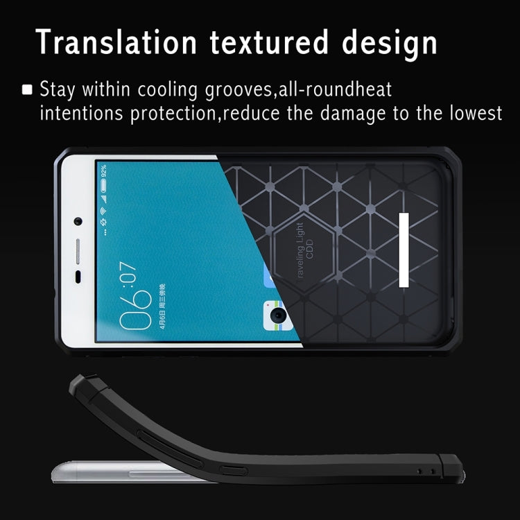 For Xiaomi Redmi 3 / 3s / 3 Pro Brushed Texture Carbon Fiber Anti-slip TPU Protective Cover Case