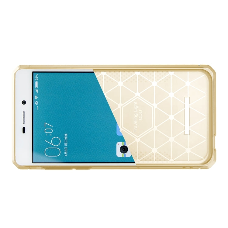 For Xiaomi Redmi 3 / 3s / 3 Pro Brushed Texture Carbon Fiber Anti-slip TPU Protective Cover Case