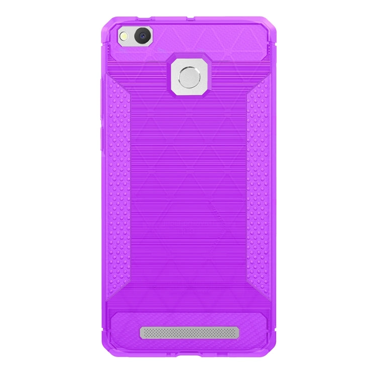 For Xiaomi Redmi 3 / 3s / 3 Pro Brushed Texture Carbon Fiber Anti-slip TPU Protective Cover Case