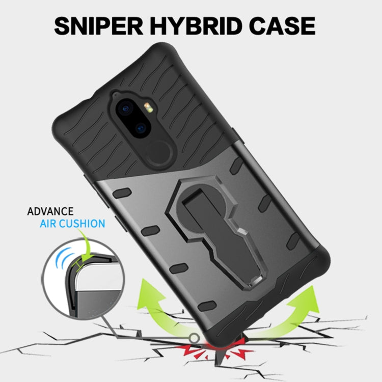 For Lenovo K8 Plus PC + TPU Dropproof Sniper Hybrid Protective Back Cover Case with 360 Degree Rotation Holder