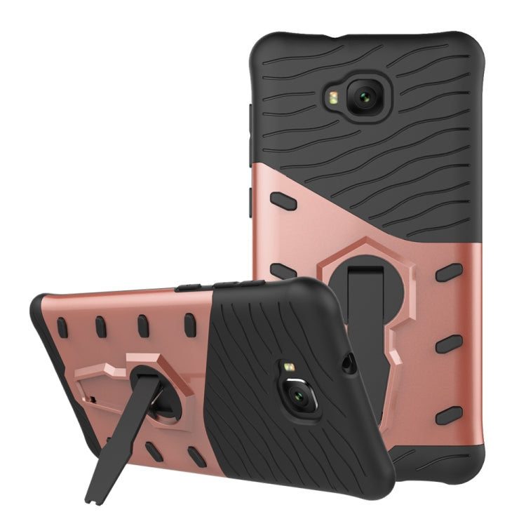 For Asus Zenfone 4 Selfie (ZD553KL) PC + TPU Dropproof Sniper Hybrid Protective Back Cover Case with 360 Degree Rotation Holder