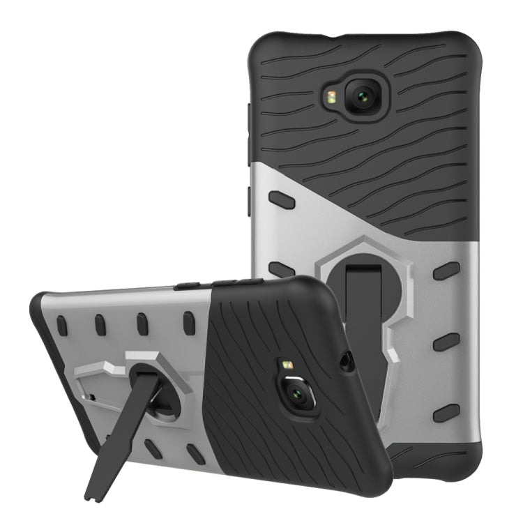 For Asus Zenfone 4 Selfie (ZD553KL) PC + TPU Dropproof Sniper Hybrid Protective Back Cover Case with 360 Degree Rotation Holder