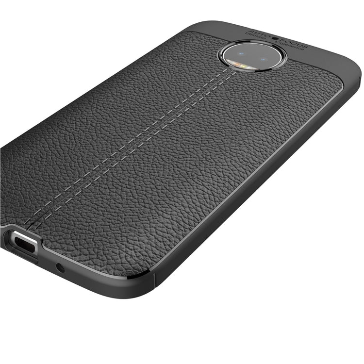 For Motorola Moto G5S Plus Litchi Texture Full Coverage TPU Protective Back Cover Case