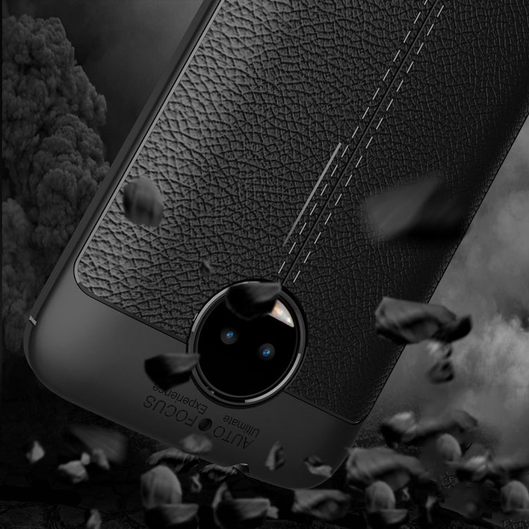 For Motorola Moto G5S Plus Litchi Texture Full Coverage TPU Protective Back Cover Case