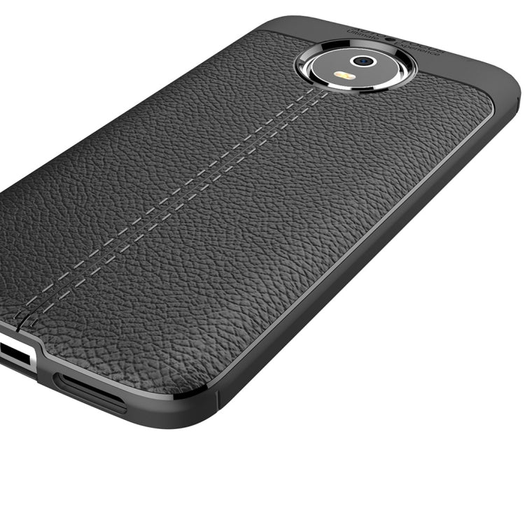 For Motorola Moto G5S Litchi Texture Full Coverage TPU Protective Back Cover Case
