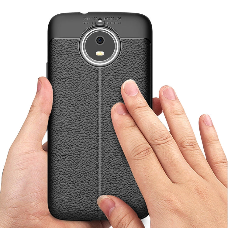 For Motorola Moto G5S Litchi Texture Full Coverage TPU Protective Back Cover Case