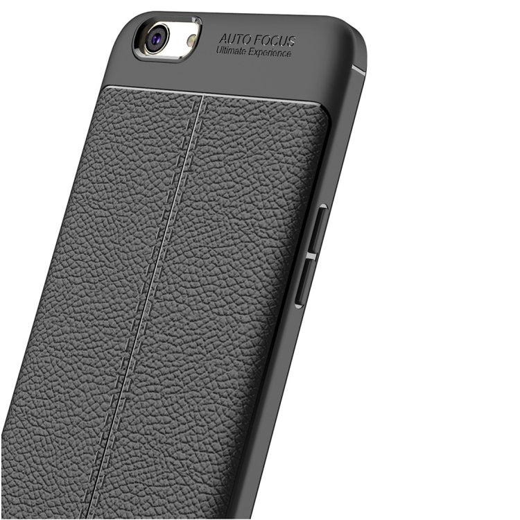 For OPPO A59 Litchi Texture Full Coverage TPU Protective Back Cover Case