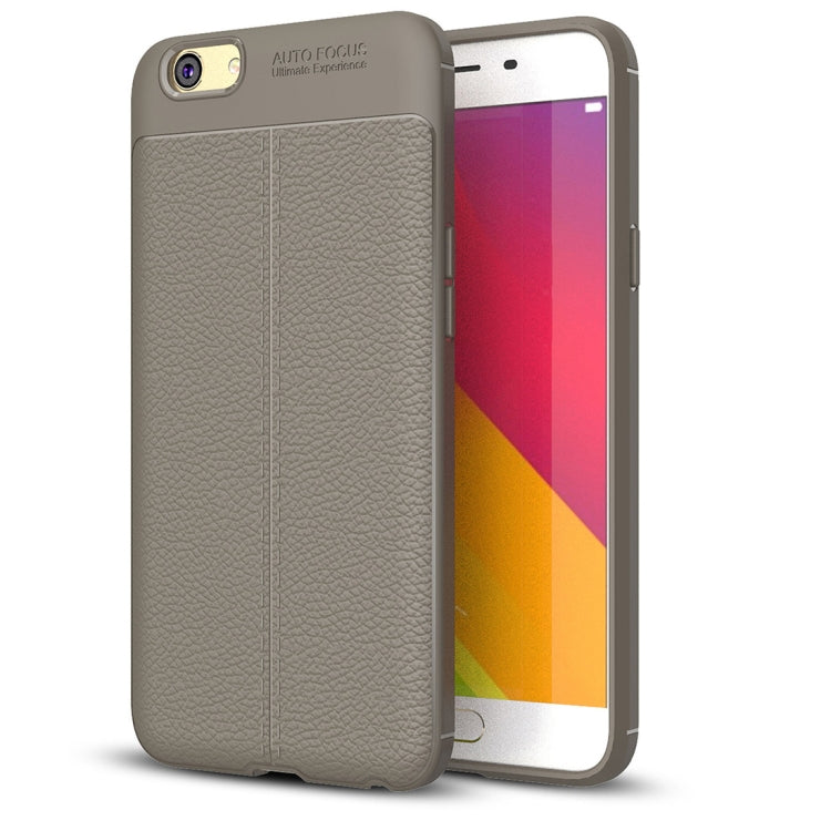 For OPPO A59 Litchi Texture Full Coverage TPU Protective Back Cover Case