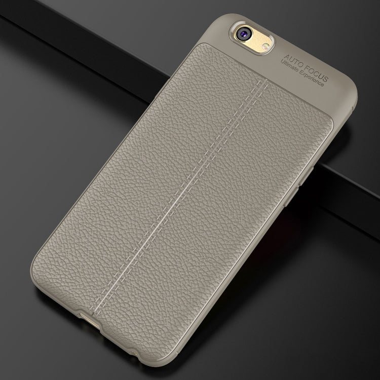 For OPPO A59 Litchi Texture Full Coverage TPU Protective Back Cover Case