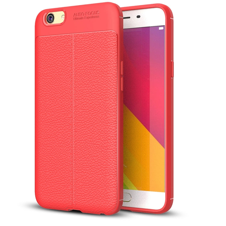 For OPPO A59 Litchi Texture Full Coverage TPU Protective Back Cover Case