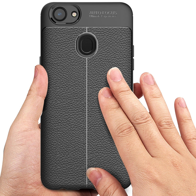 For OPPO A79 Litchi Texture Design Soft TPU Anti-skip Protective Cover Back Case