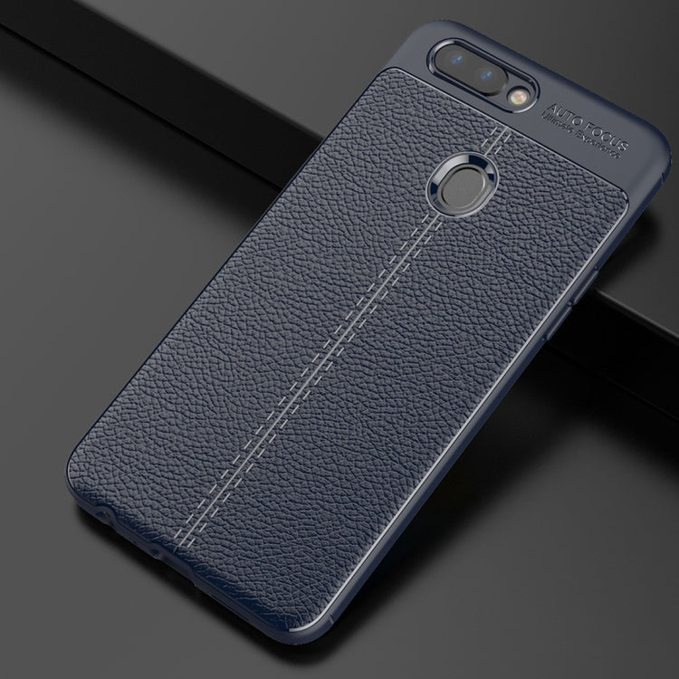 For OPPO R11s Plus Litchi Texture Soft TPU Anti-skip Protective Cover Back Case