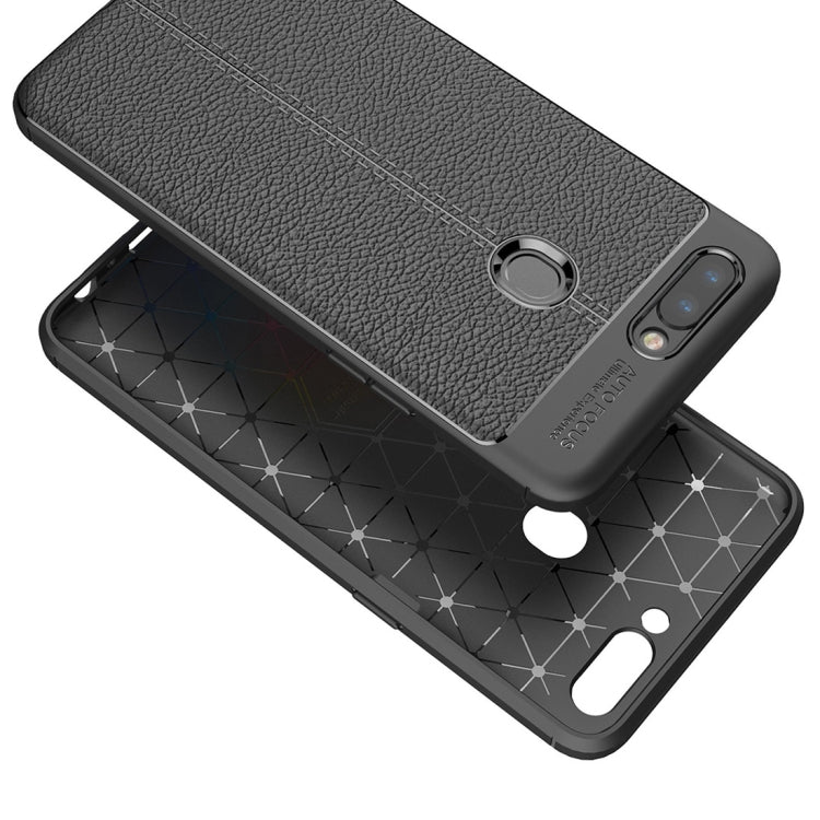 For OPPO R11s Plus Litchi Texture Soft TPU Anti-skip Protective Cover Back Case