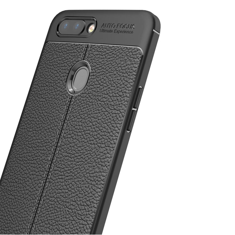 For OPPO R11s Plus Litchi Texture Soft TPU Anti-skip Protective Cover Back Case