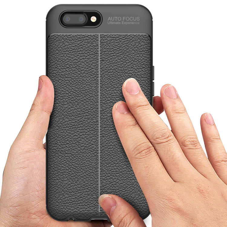 For OPPO R11s Plus Litchi Texture Soft TPU Anti-skip Protective Cover Back Case