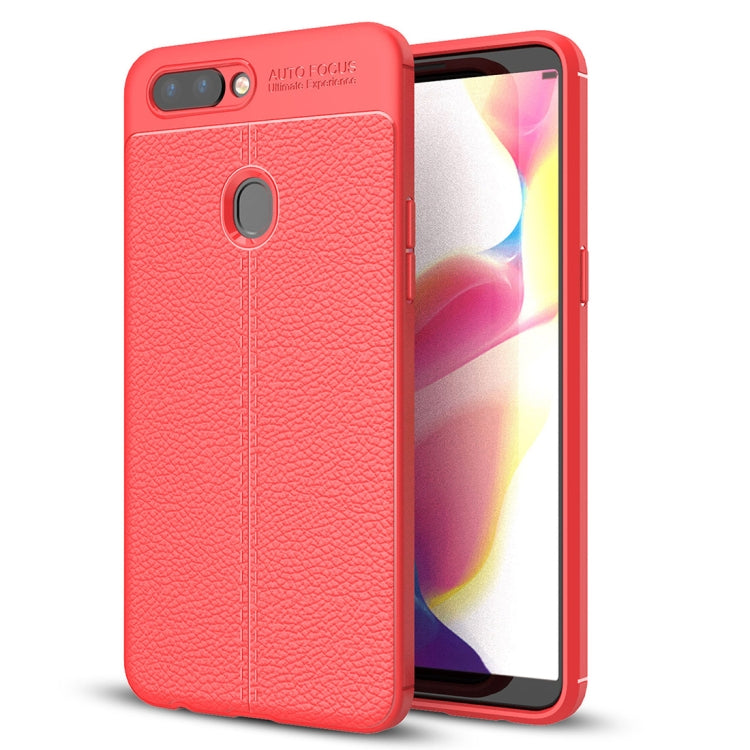 For OPPO R11s Plus Litchi Texture Soft TPU Anti-skip Protective Cover Back Case
