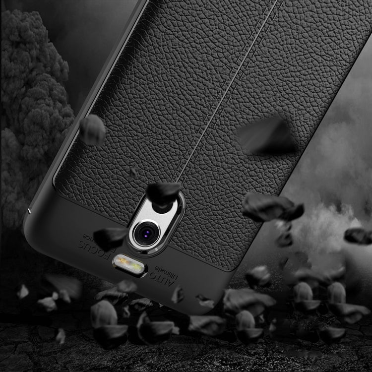 For Meizu M6 Note Litchi Texture Soft TPU Anti-skip Protective Cover Back Case