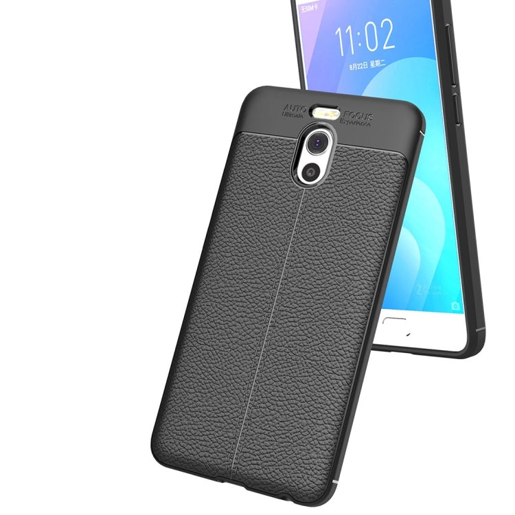 For Meizu M6 Note Litchi Texture Soft TPU Anti-skip Protective Cover Back Case