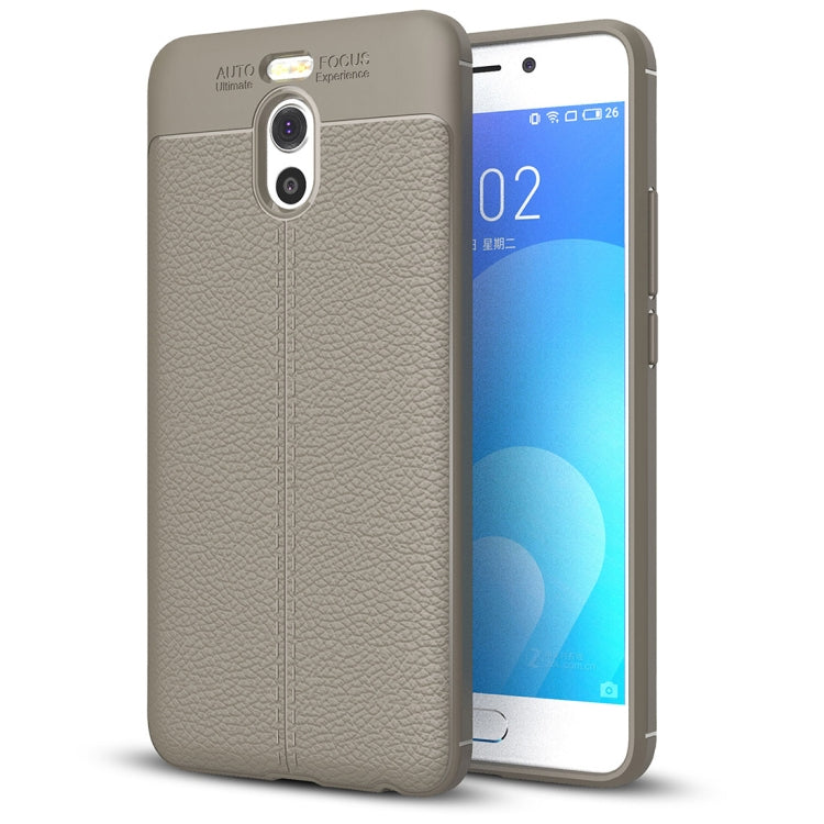 For Meizu M6 Note Litchi Texture Soft TPU Anti-skip Protective Cover Back Case