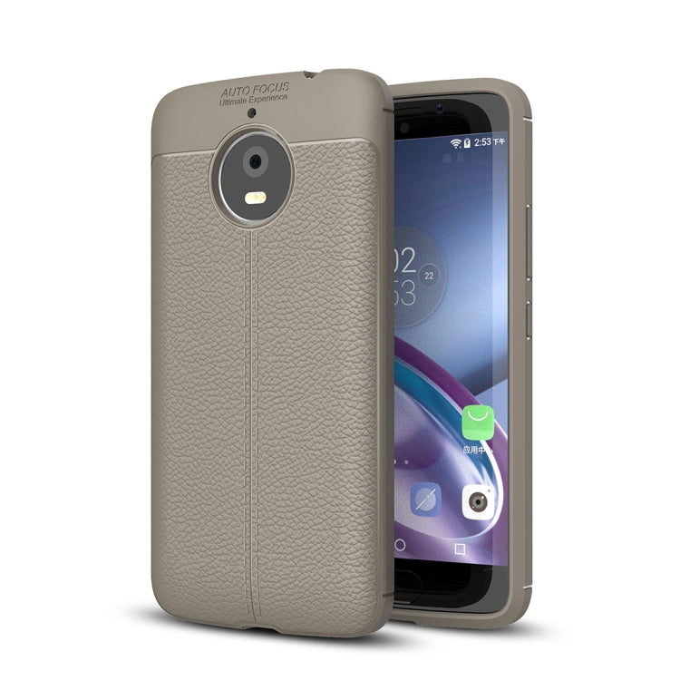 For Motorola Moto E4 Plus (EU Version) Litchi Texture Design Soft TPU Anti-skip Protective Cover Back Case
