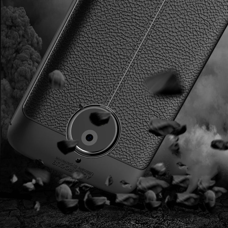 For Motorola Moto E4 Plus (EU Version) Litchi Texture Design Soft TPU Anti-skip Protective Cover Back Case