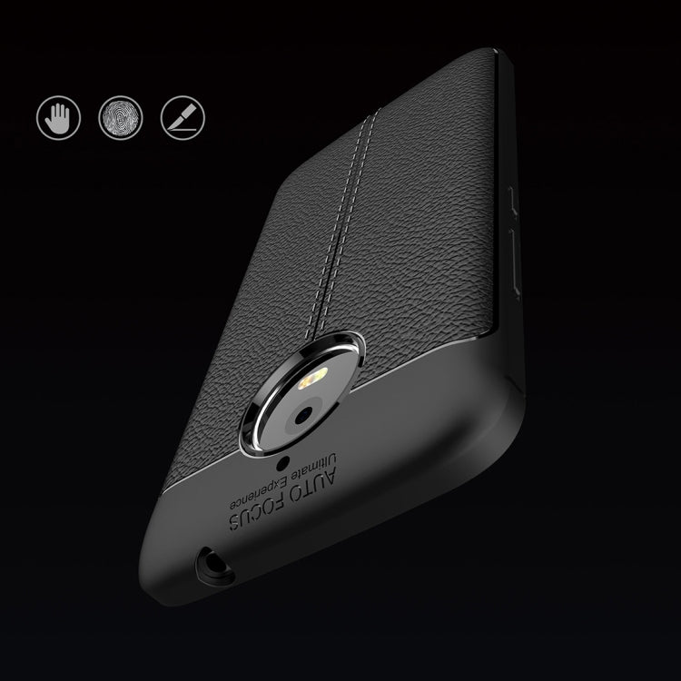 For Motorola Moto E4 Plus (EU Version) Litchi Texture Design Soft TPU Anti-skip Protective Cover Back Case