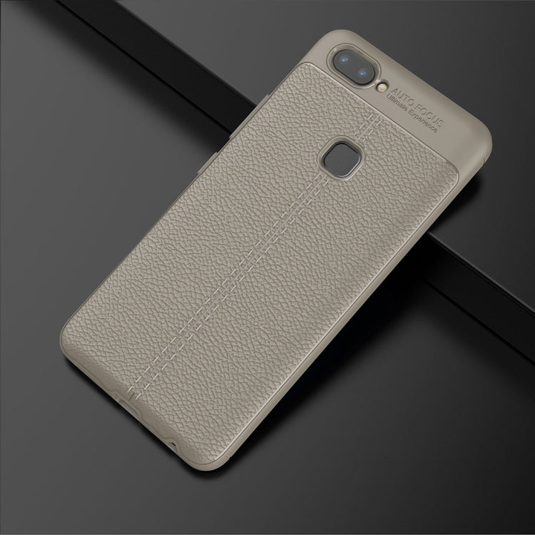 For Vivo X20 Litchi Texture Full Coverage TPU Protective Back Cover Case