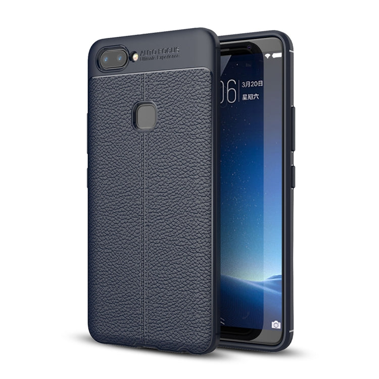 For Vivo X20 Litchi Texture Full Coverage TPU Protective Back Cover Case