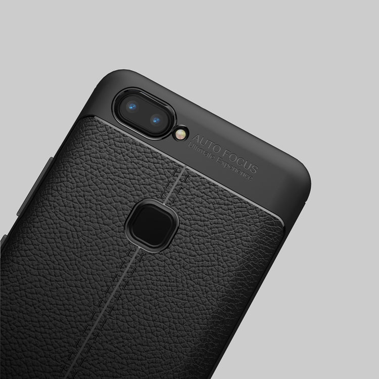 For Vivo X20 Litchi Texture Full Coverage TPU Protective Back Cover Case