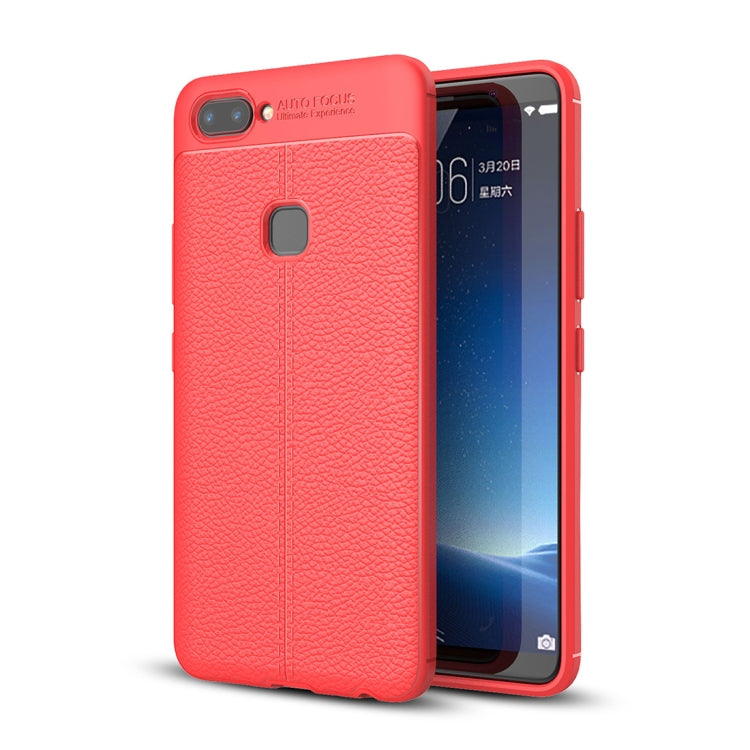 For Vivo X20 Litchi Texture Full Coverage TPU Protective Back Cover Case