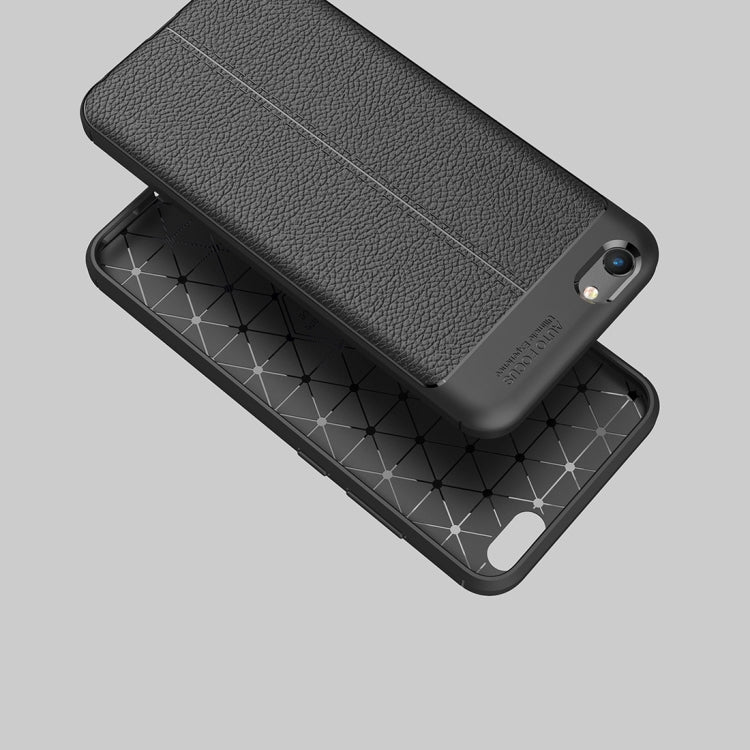 For Vivo Y69 Litchi Texture Full Coverage TPU Protective Back Cover Case