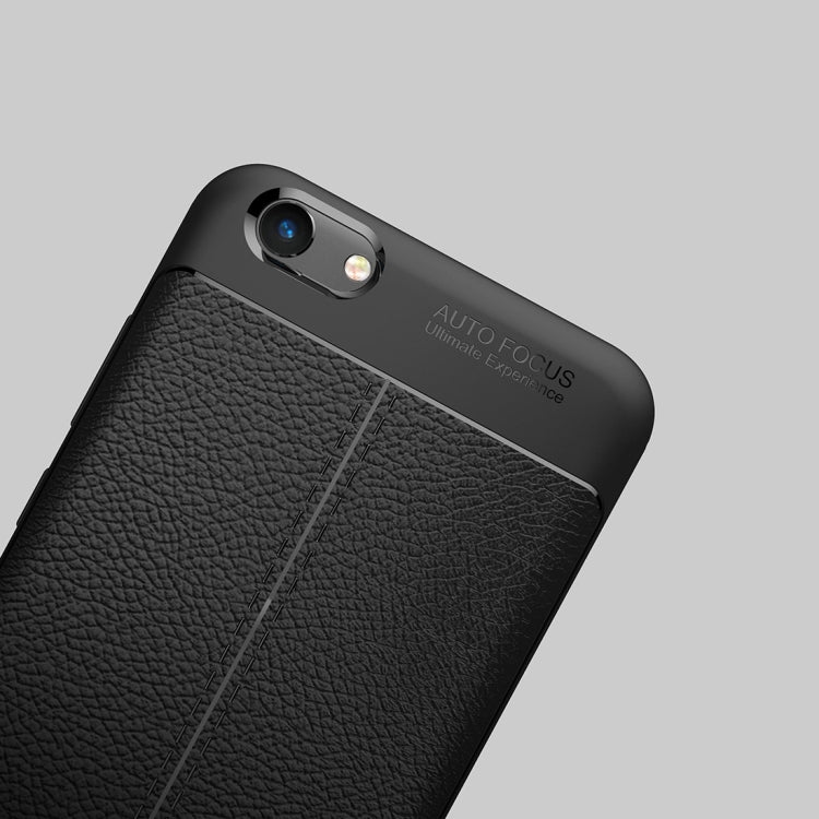 For Vivo Y69 Litchi Texture Full Coverage TPU Protective Back Cover Case